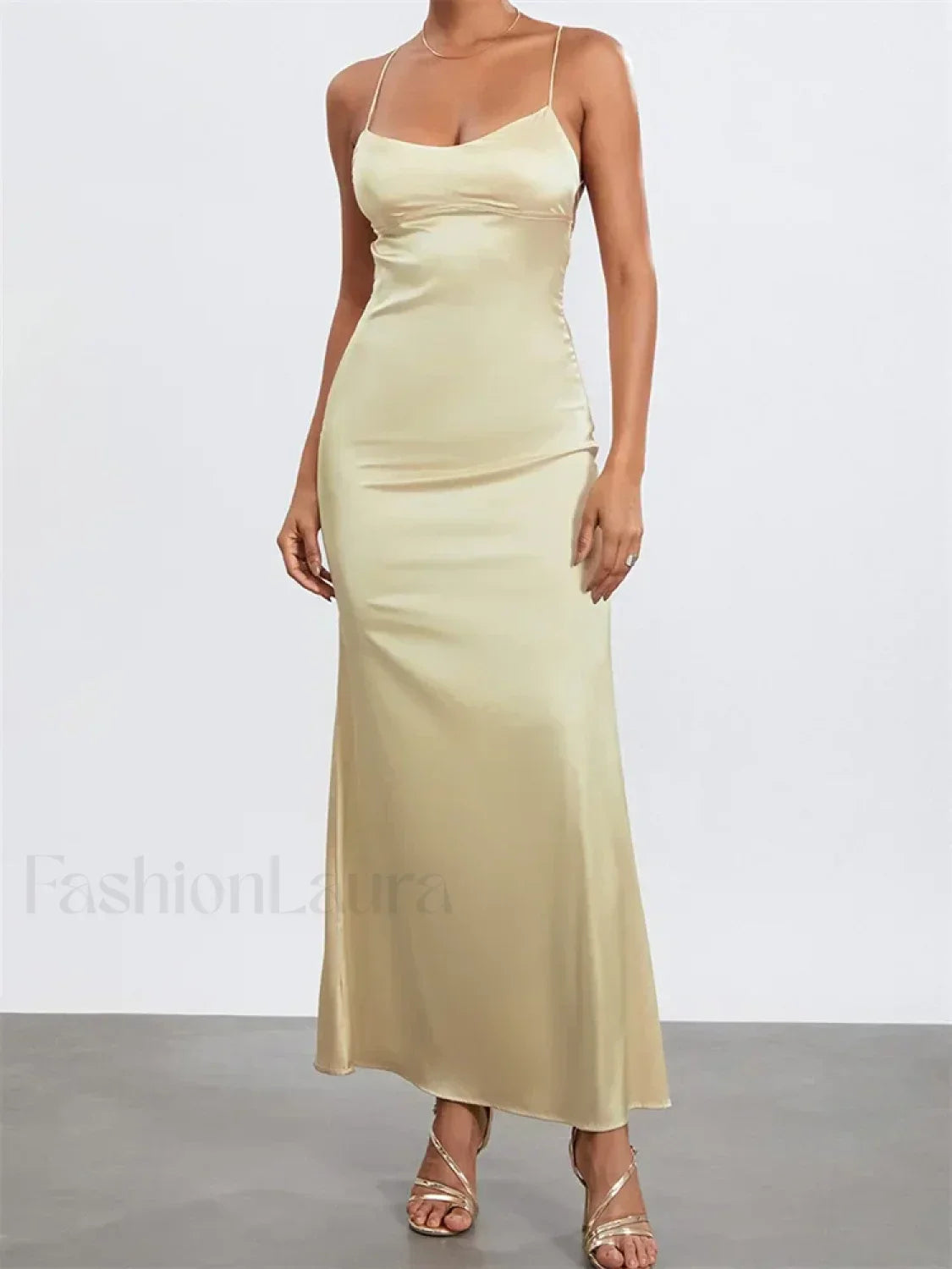 Backless Spaghetti Slim Maxi Dress