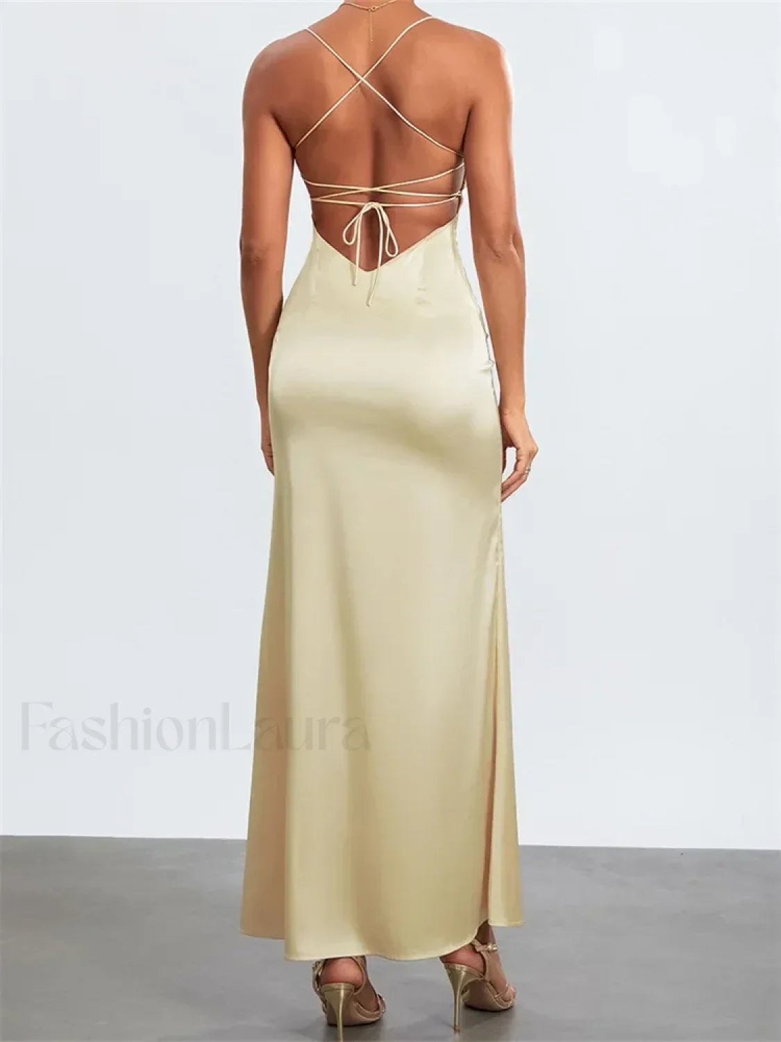 Backless Spaghetti Slim Maxi Dress