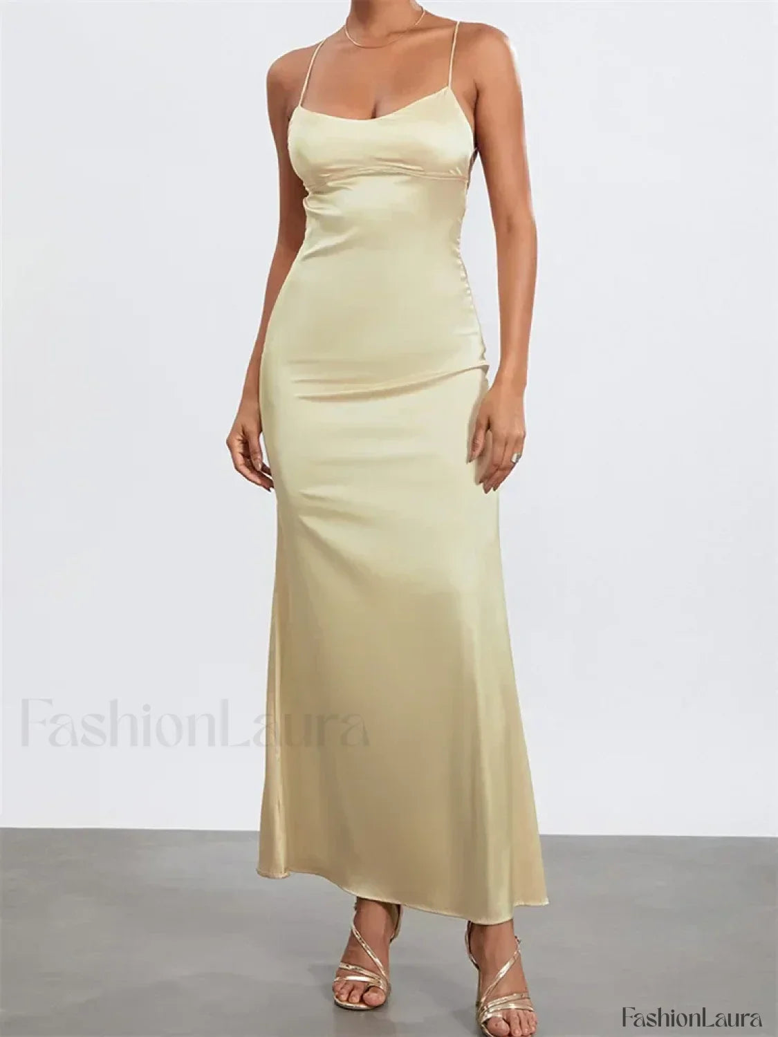 Backless Spaghetti Slim Maxi Dress