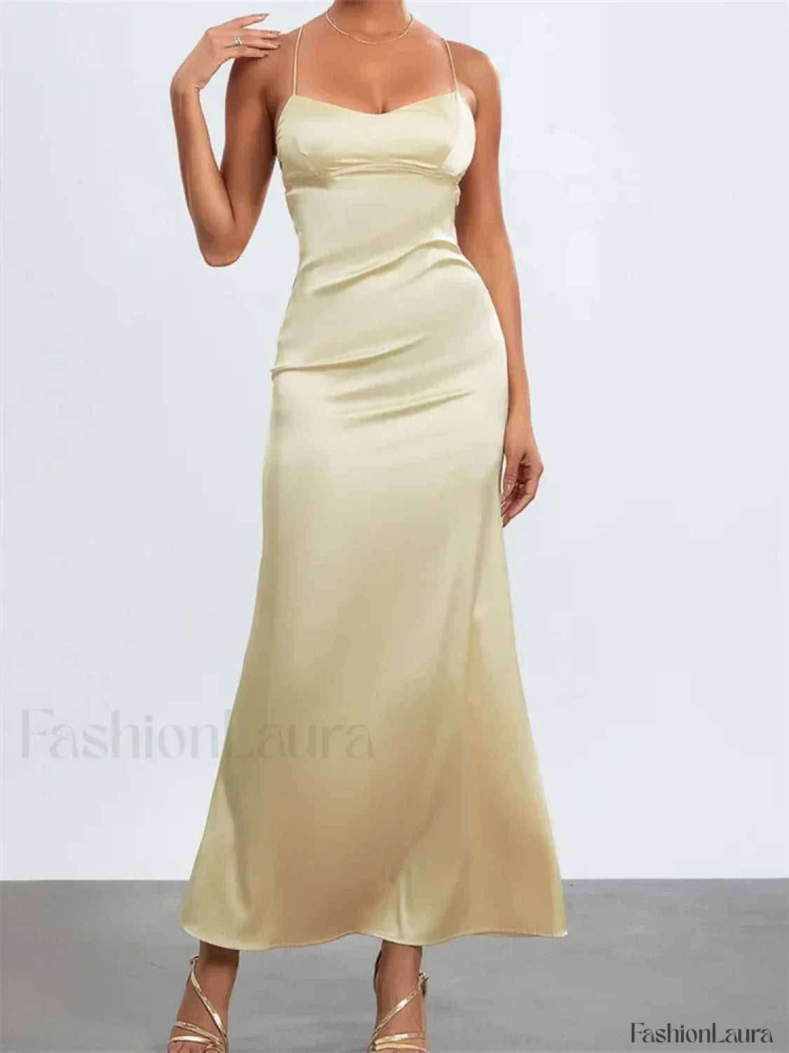 Backless Spaghetti Slim Maxi Dress