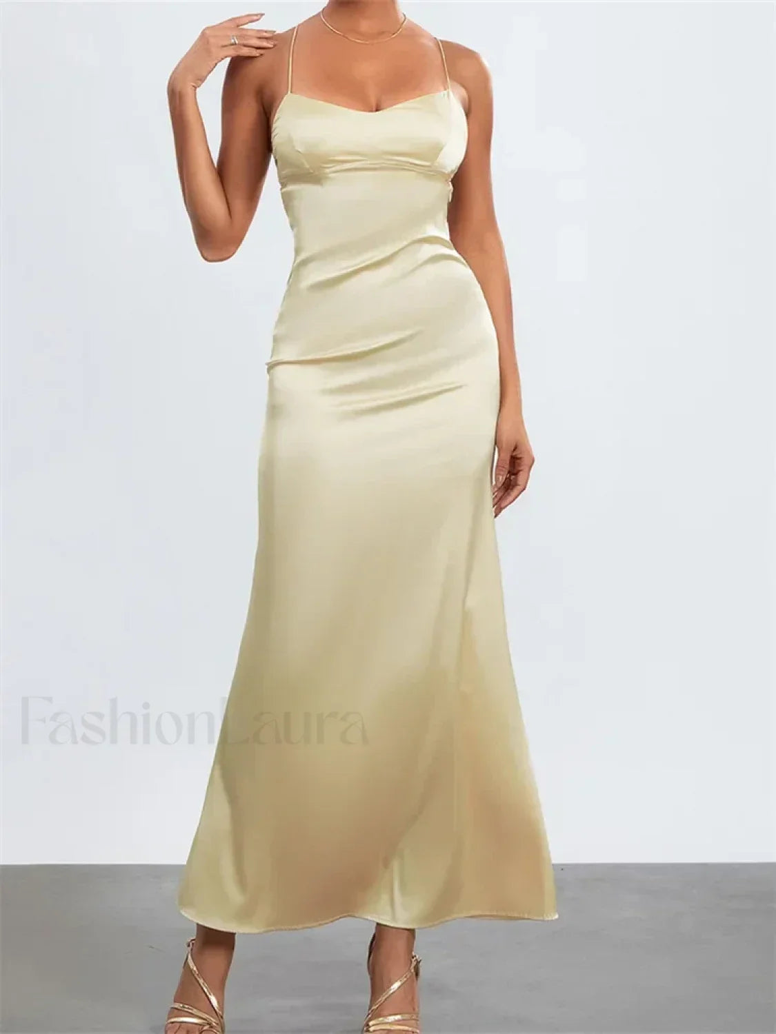 Backless Spaghetti Slim Maxi Dress
