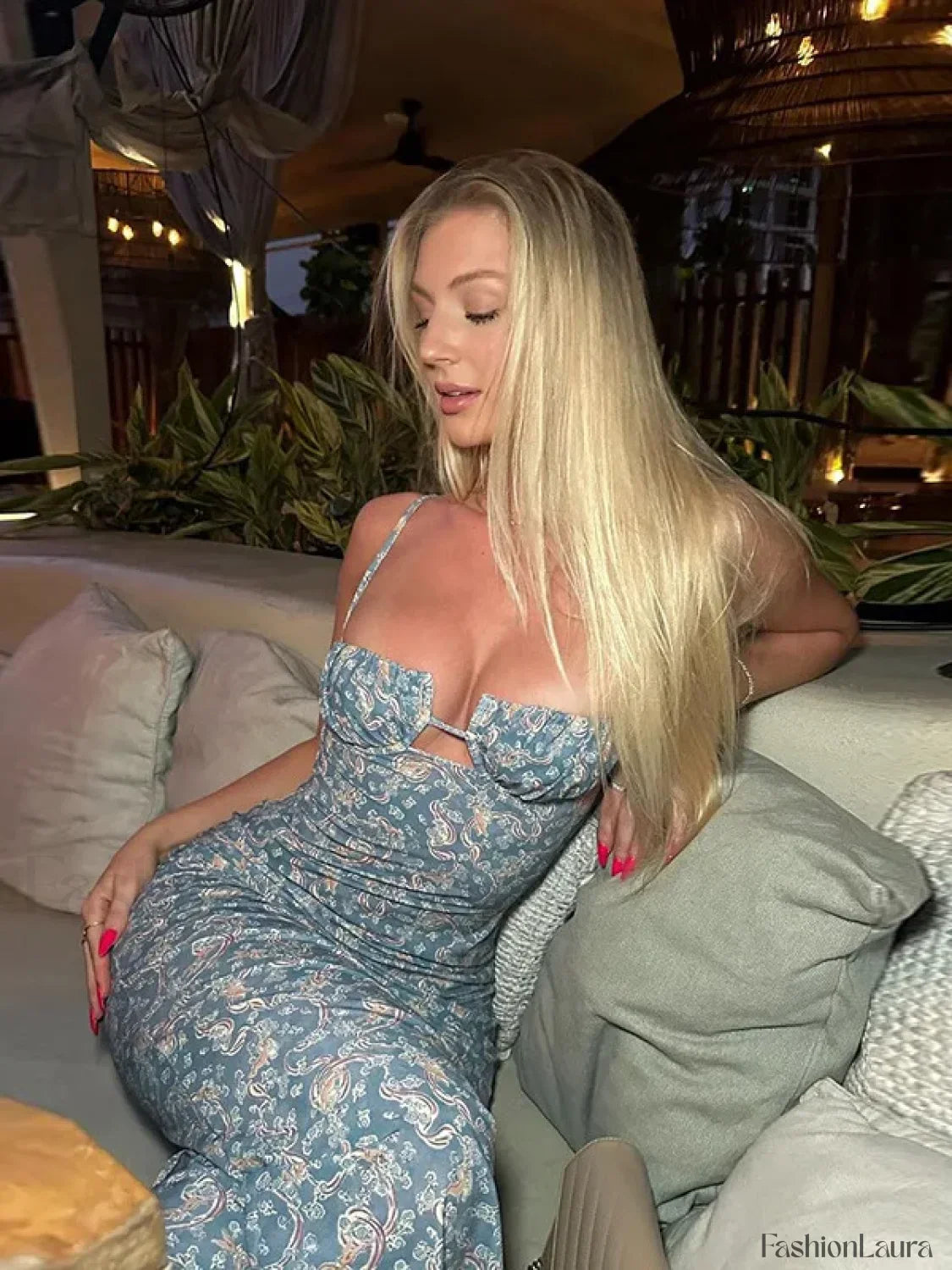 Backless Spaghetti Strap Floral Dress