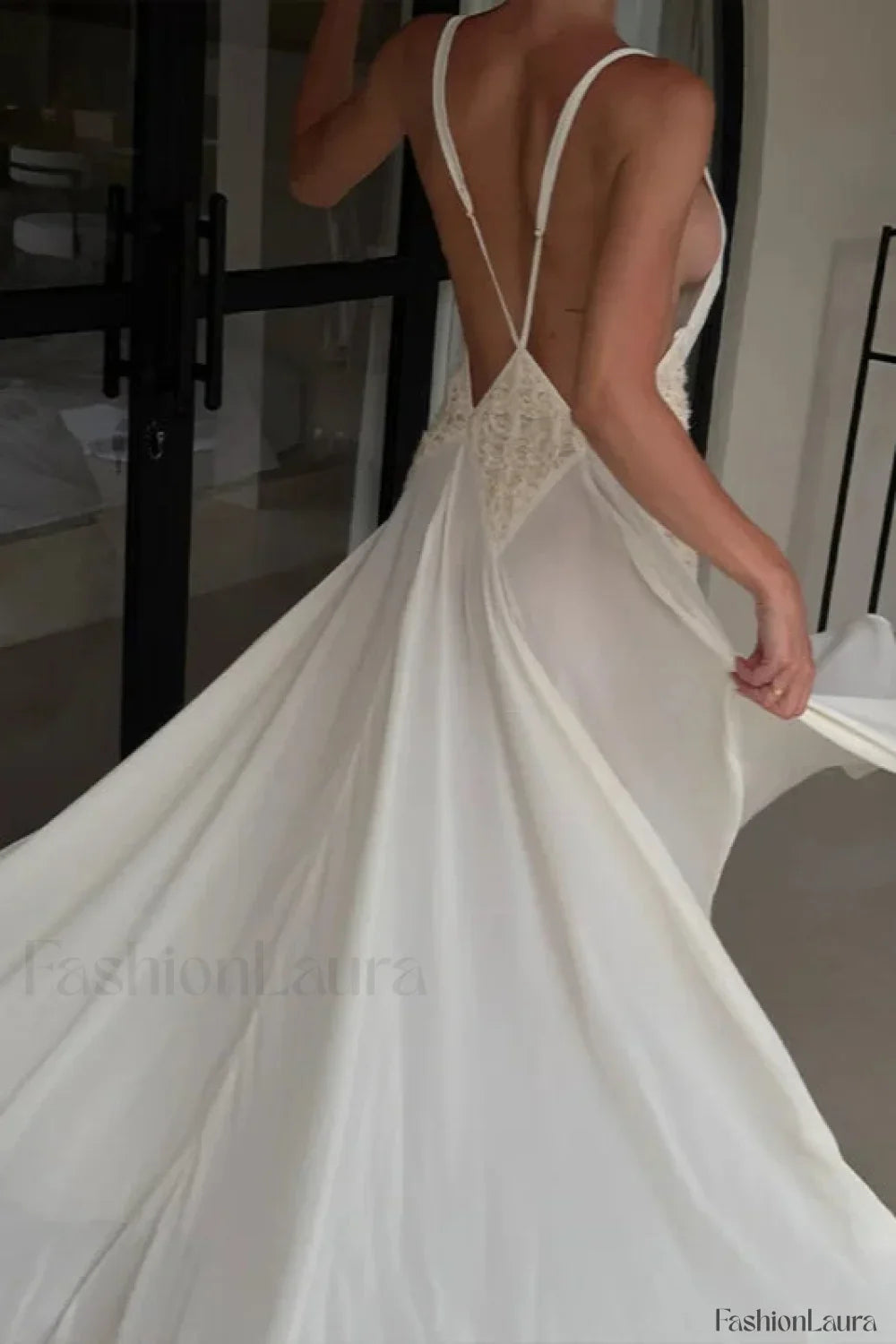 Backless V-Neck Boho Dress