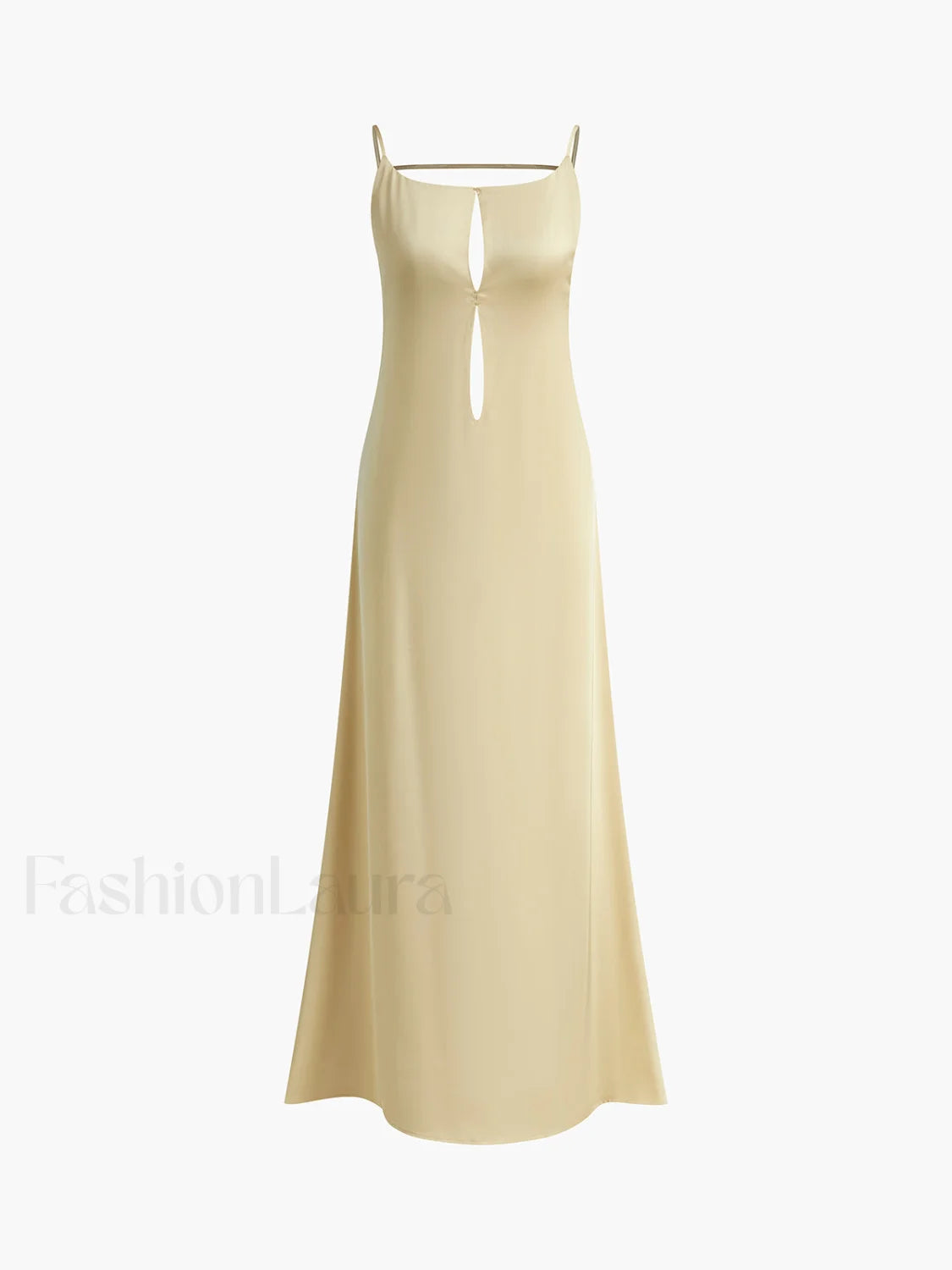 Backless Vacation Satin Long Dress