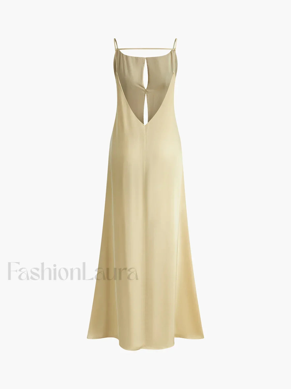 Backless Vacation Satin Long Dress