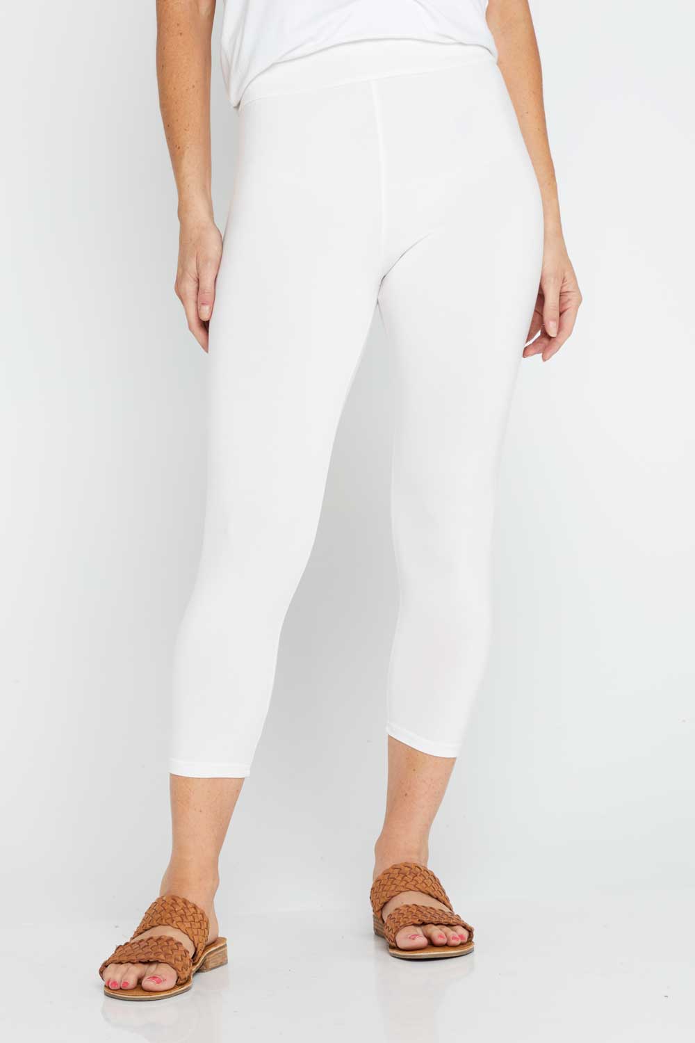 Bamboo 3/4 Leggings - White