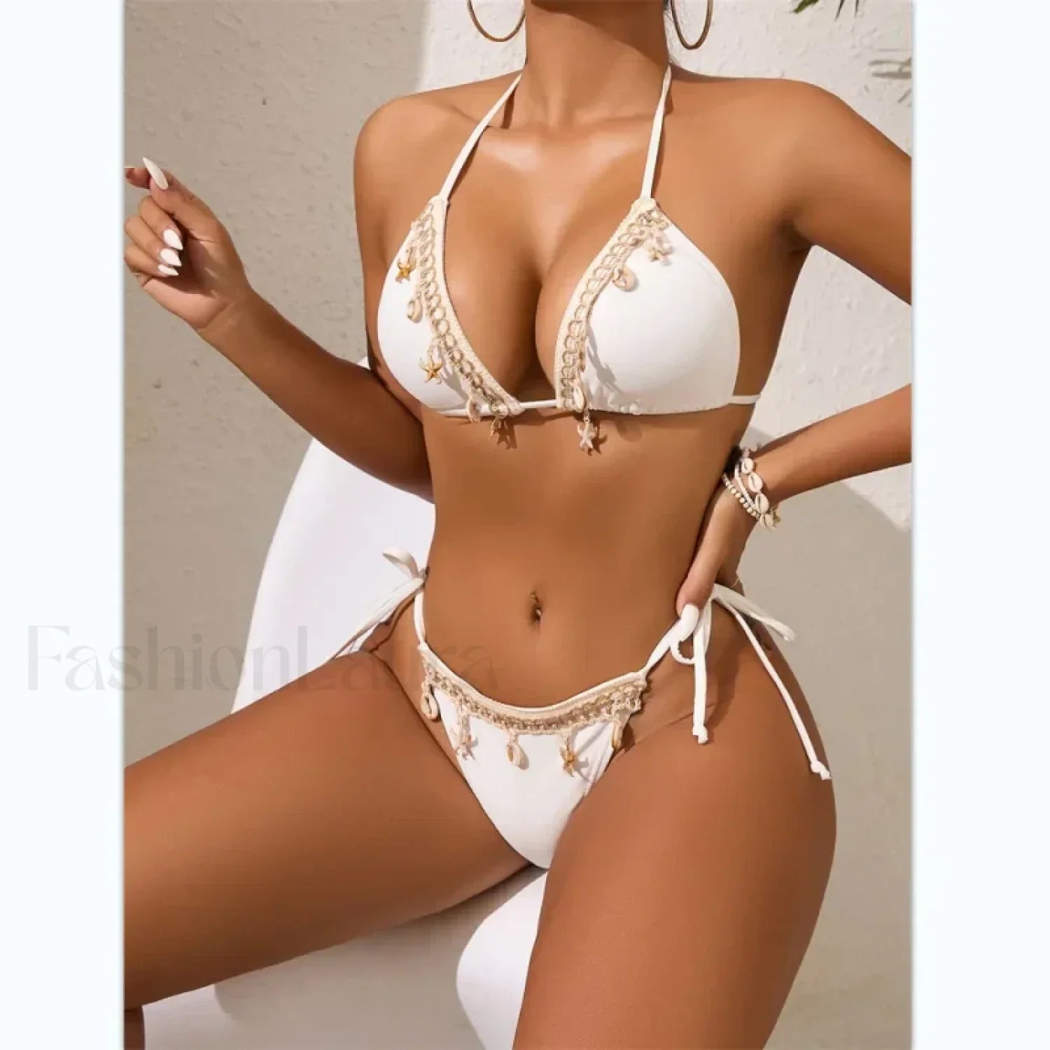 Bandage Low Waist Triangle Bikini Set