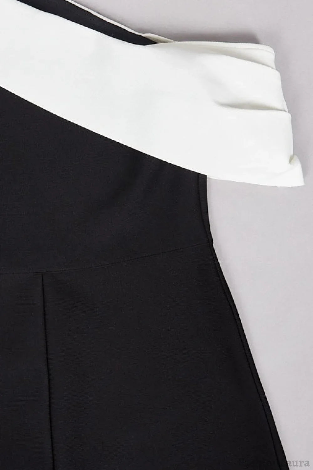 Bandage One-shoulder Color Block Bow Cocktail Dress