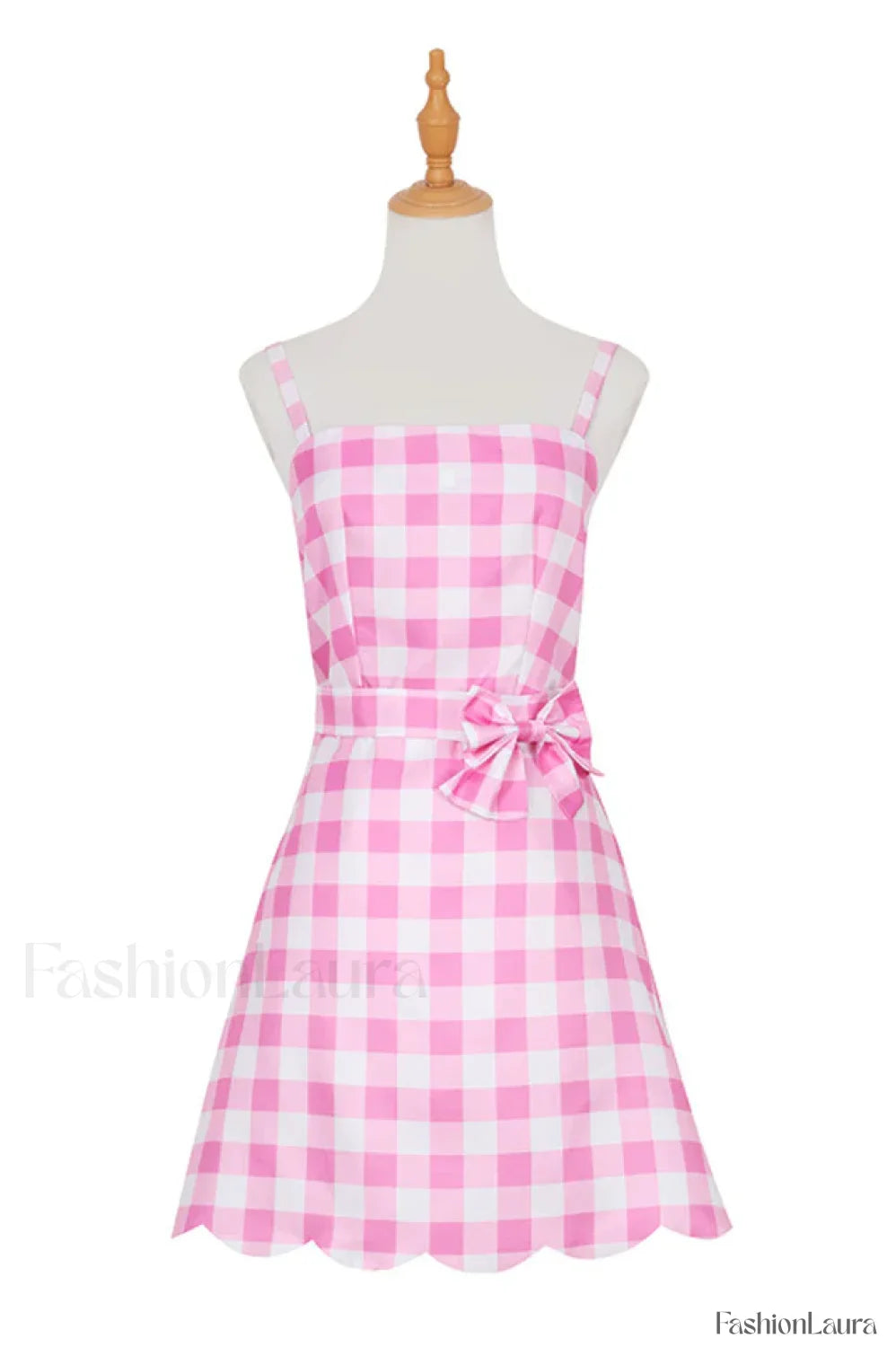 Barbie Movie Margot Charming Pink Plaid Check Dress