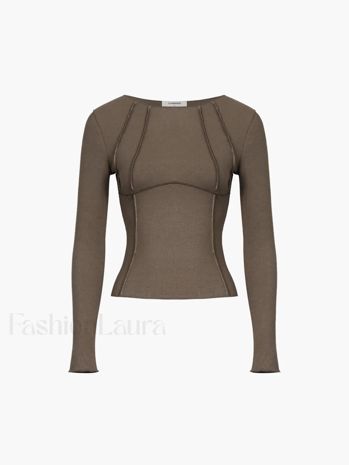 Basic Piping Graceful Long Sleeve Top