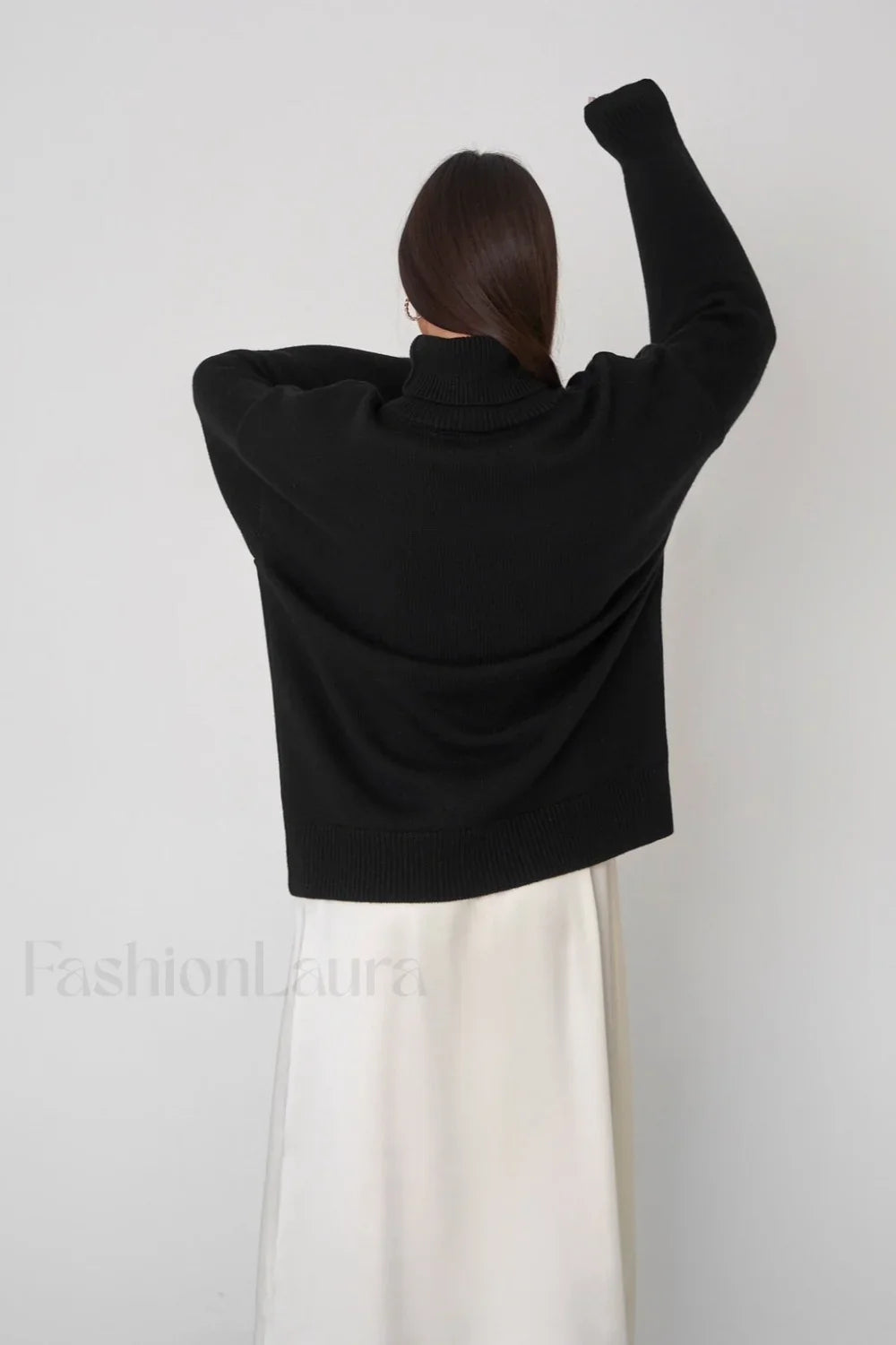 Basic Solid Knit Turtleneck Sweater