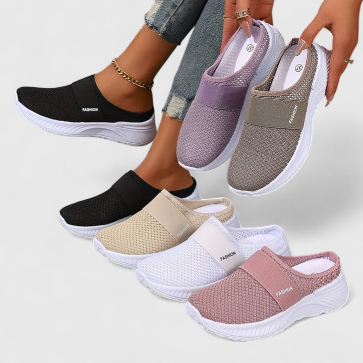 Round Toe Mesh Slip On Sneakers