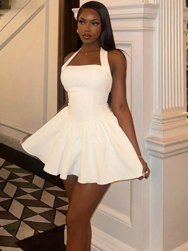 Halter Backless A-Line Mini Party Dress