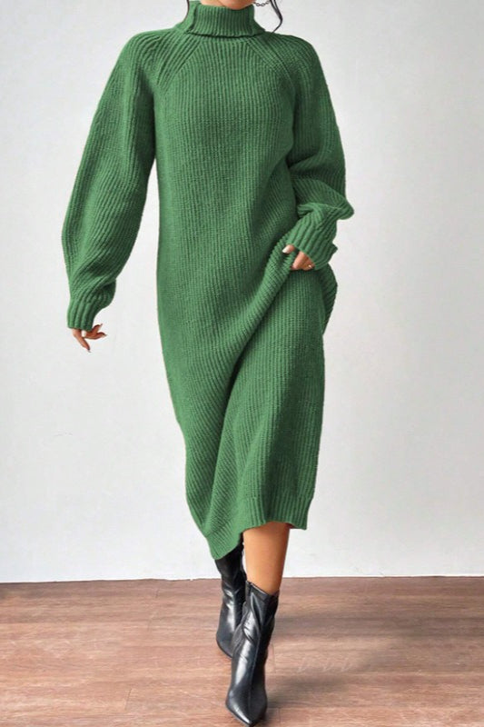 Turtleneck Pullover Sweater Dress