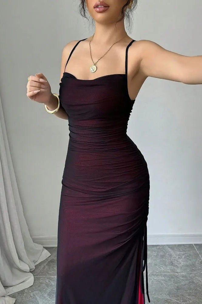 Vacation Edition Mesh ALine Maxi Dress