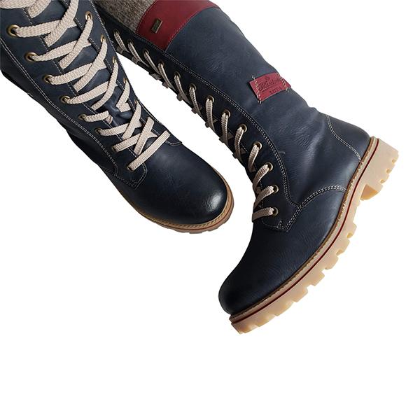 Women Winter Lace Up Knitted High Boots