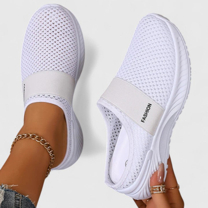 Round Toe Mesh Slip On Sneakers