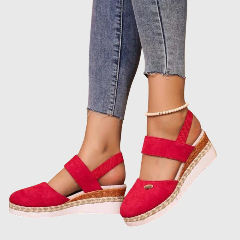 Closed Toe Ankle Strap Espadrille Wedge Sandals
