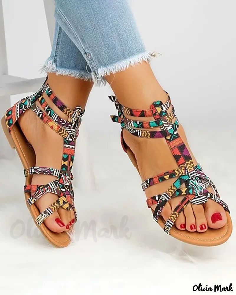 Multi-strap crossover suede flat sandals