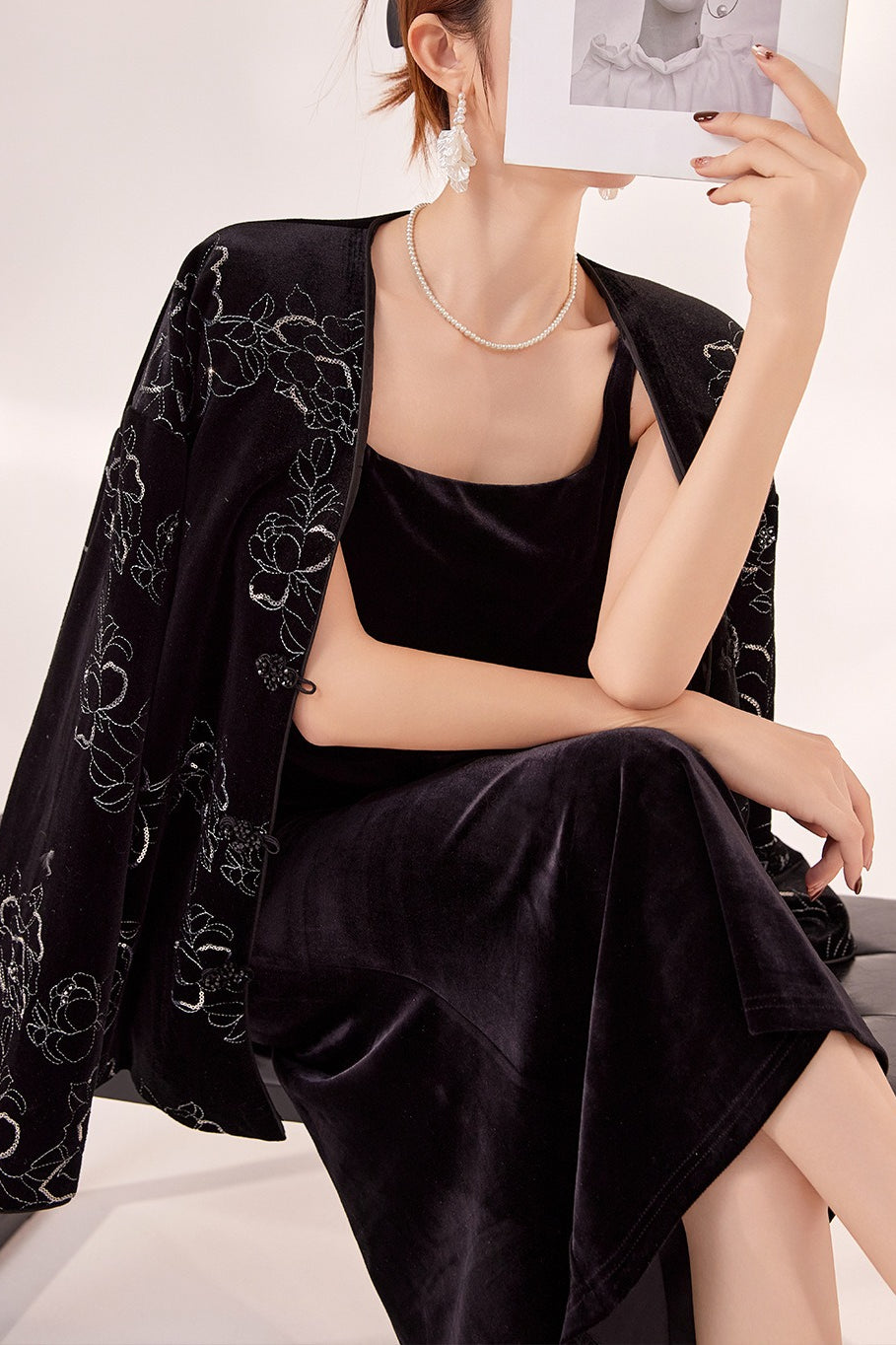 Sexy Velvet Strappy Backless Maxi Dress 7