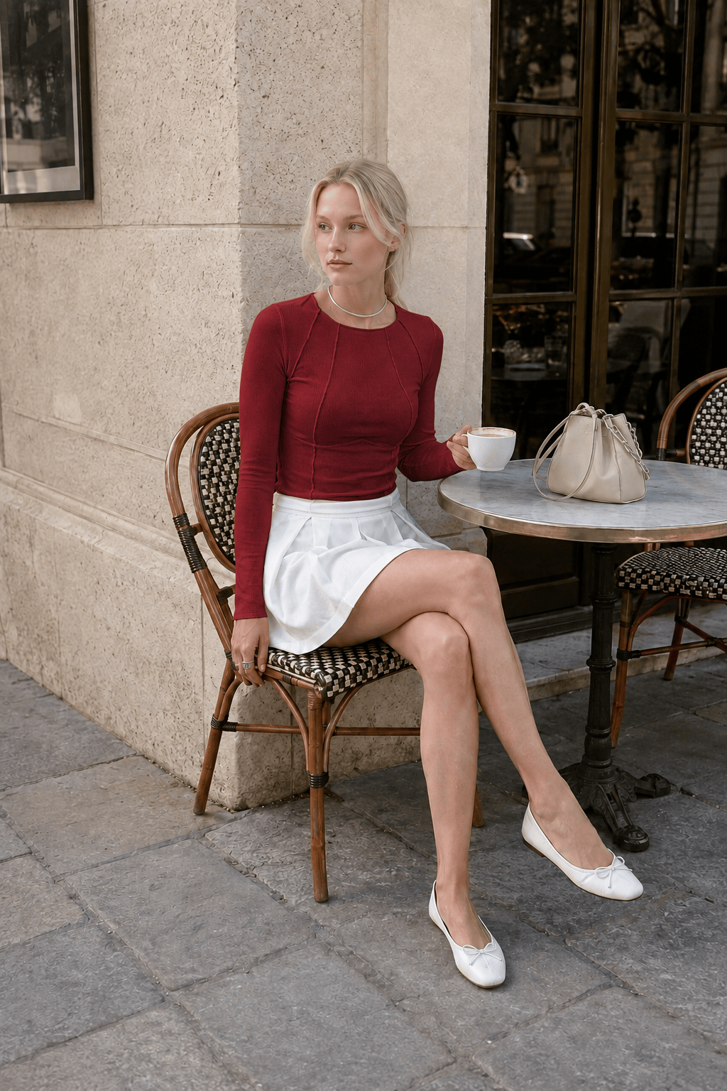 Basic Piping Graceful Long Sleeve Top