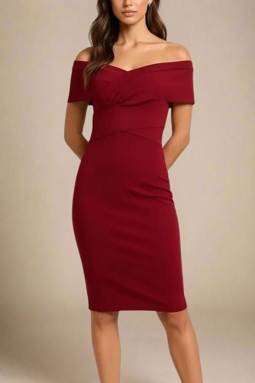 Bea Bandage Dress - Red Wine