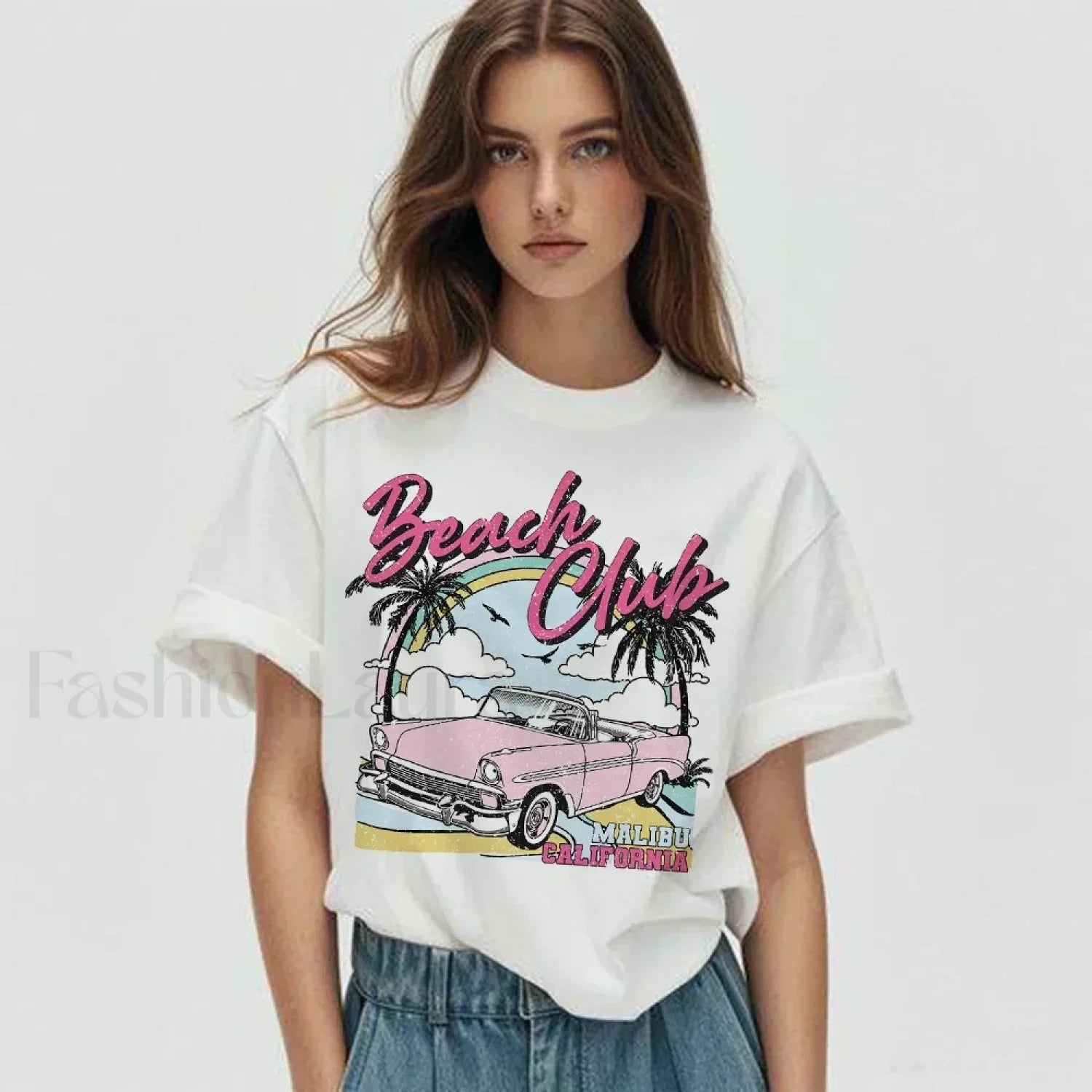 Beach Club Tropical Vacation Graphic T-Shirt