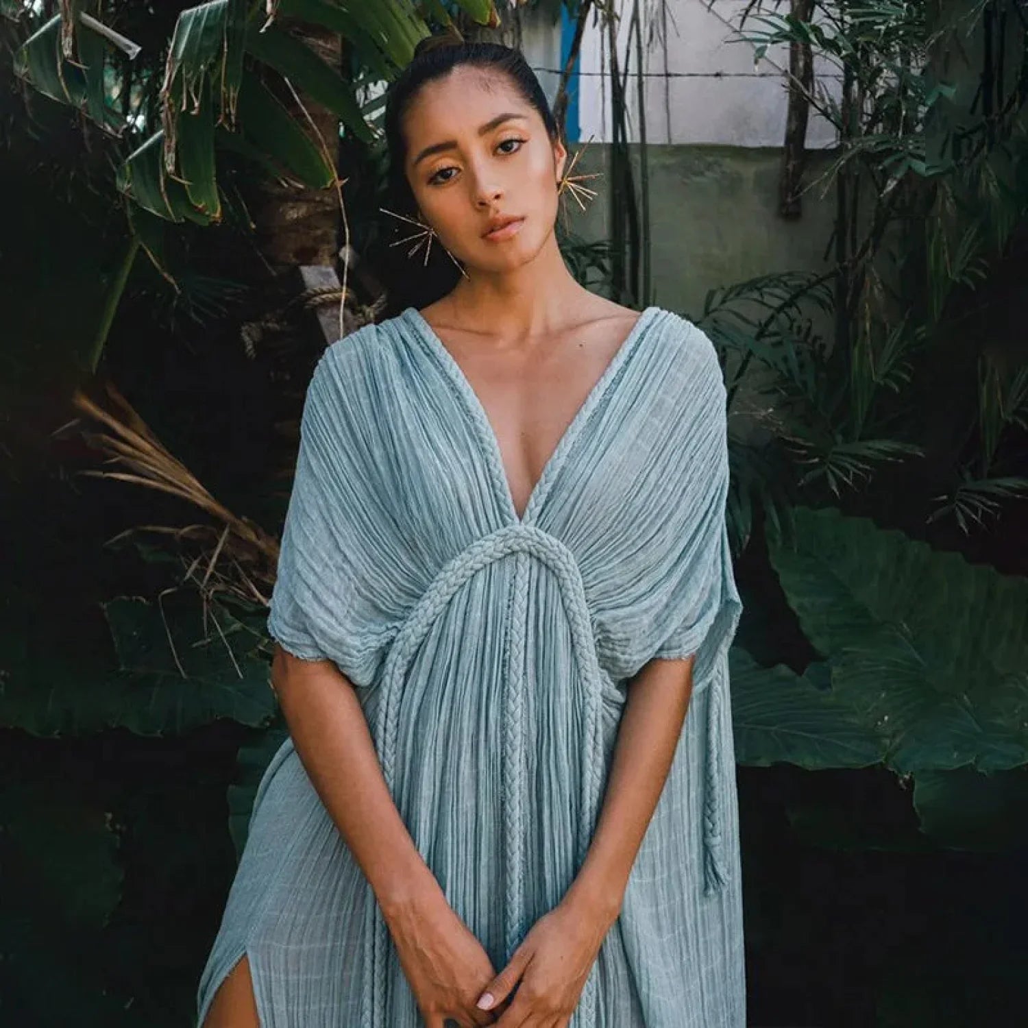 Beach Outing Long Shirt Cover Up BLUE / One Size