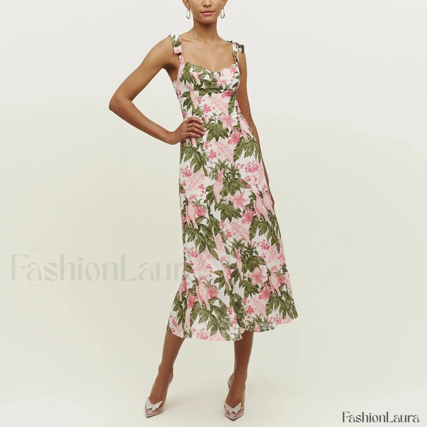 Beach Sweetheart Midi Floral Dress