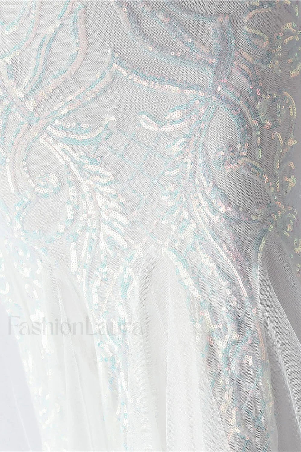 Beaded Mesh Cocktail Maxi Dress