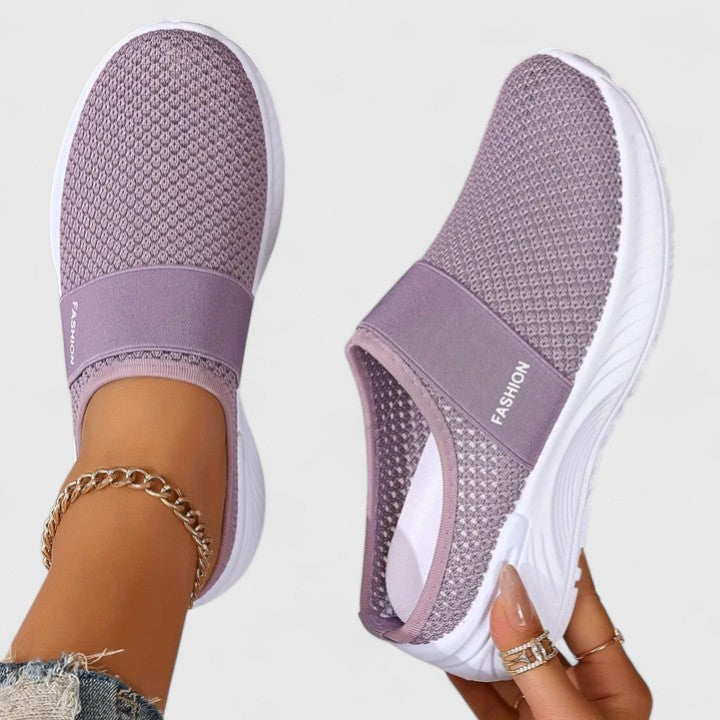 Round Toe Mesh Slip On Sneakers