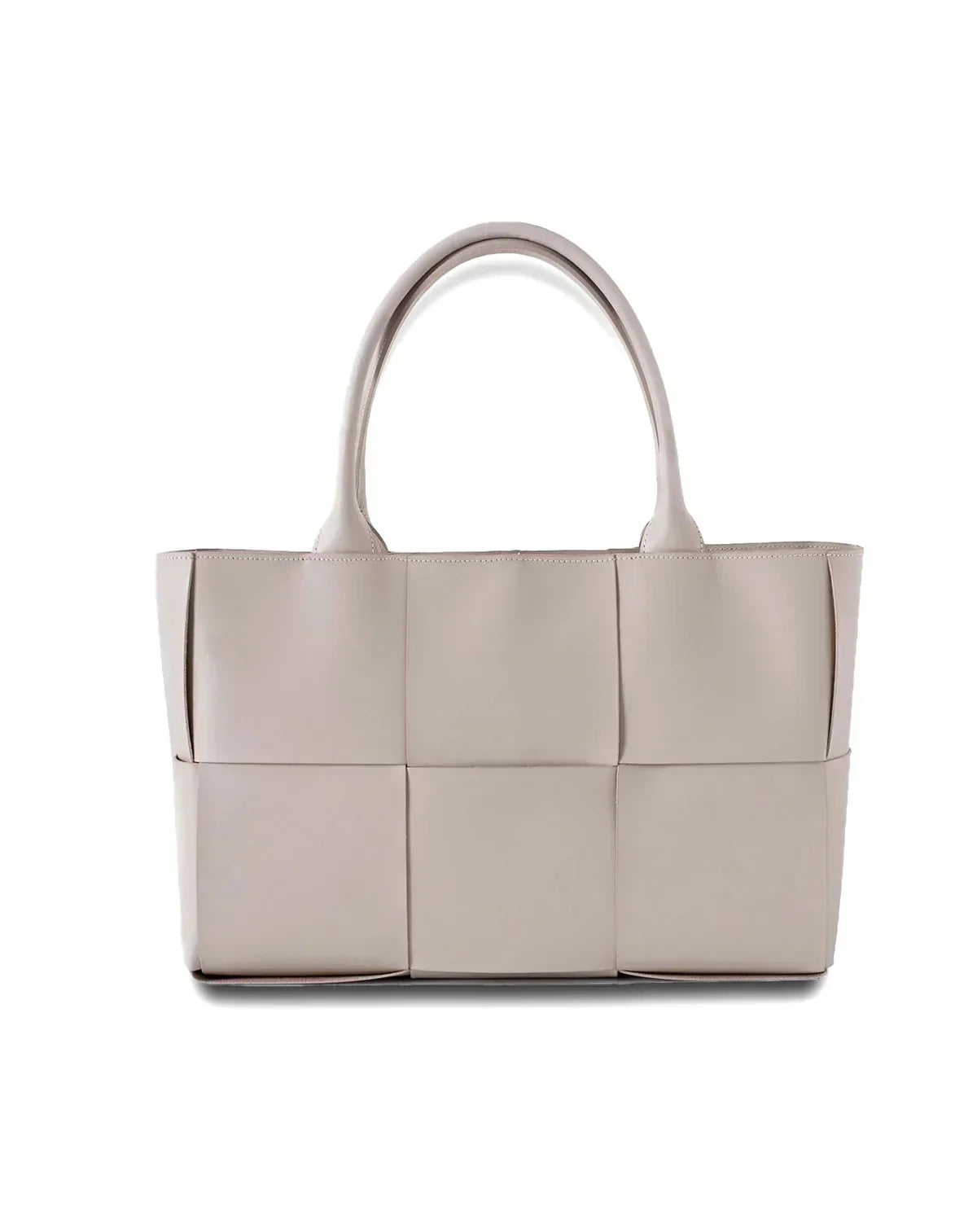 Woven Panel Faux Leather Tote Bag
