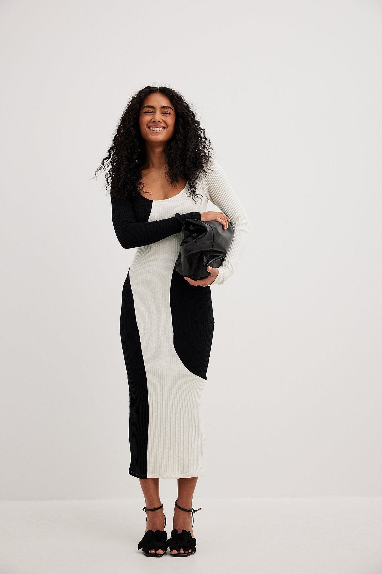 Exclusive Belén Contrast Knit Midi Dress Everyday Luxe Edit
