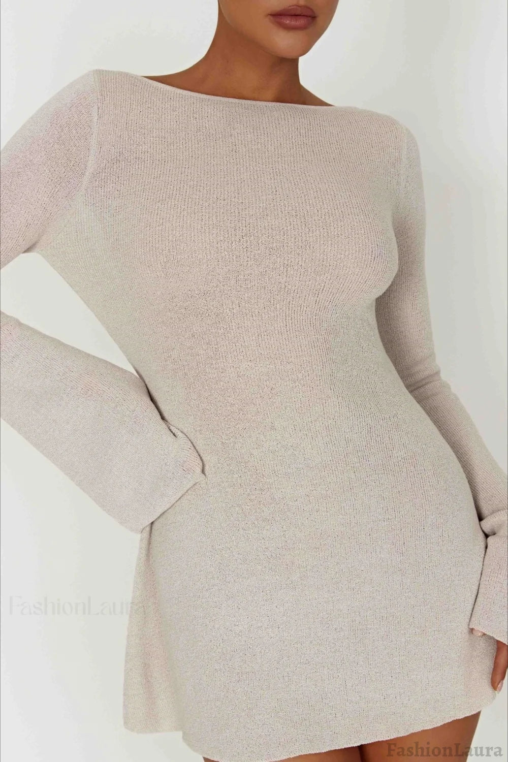 Bell Sleeve Knit Sweater Dress