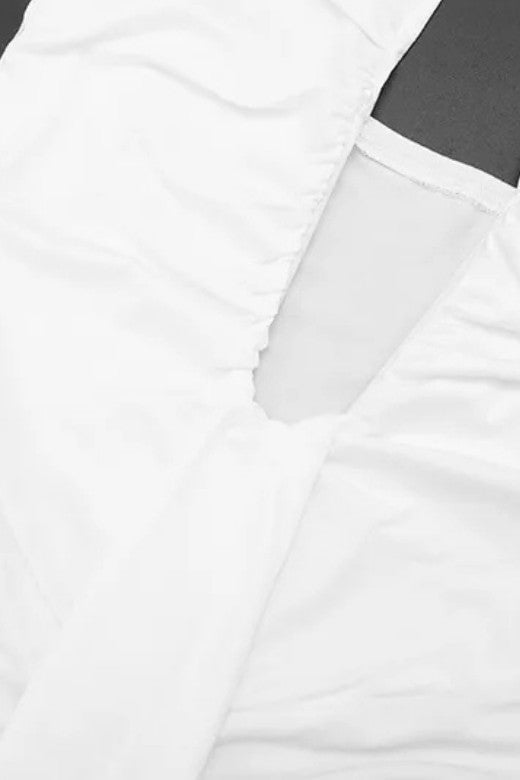 Bella Bodycon Wrap Maxi Dress - White Pearl