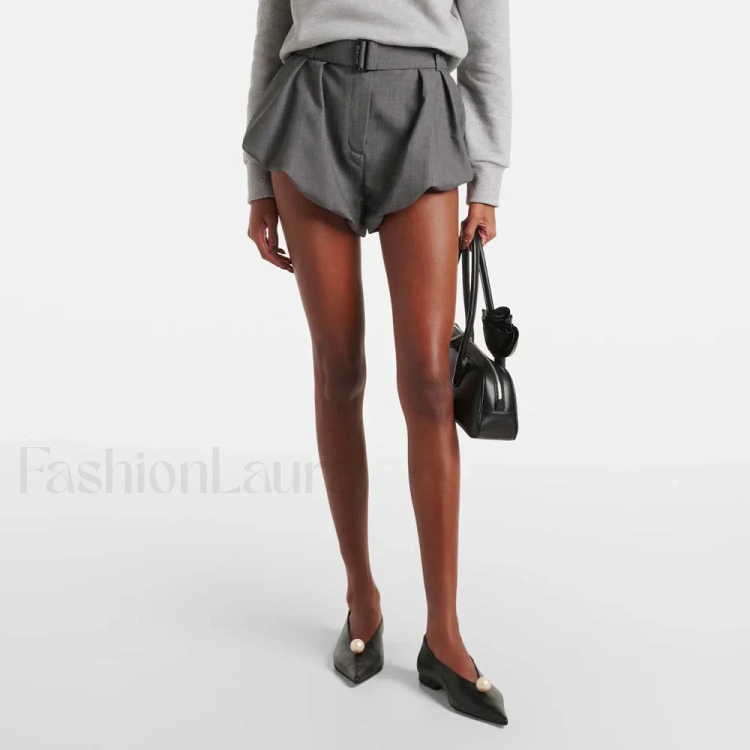 Belt Decoration Y2K High Waist Simple Commuter Short