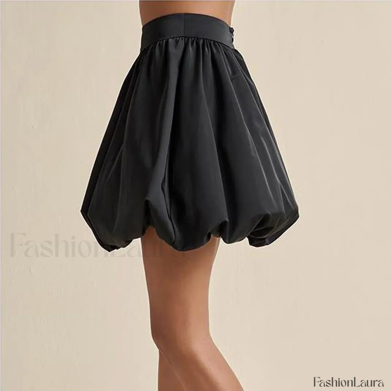Belted Denim Puffball Skirt