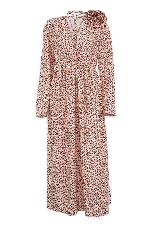 Flower V-Neck Sleeveless Midi Dress - View 2