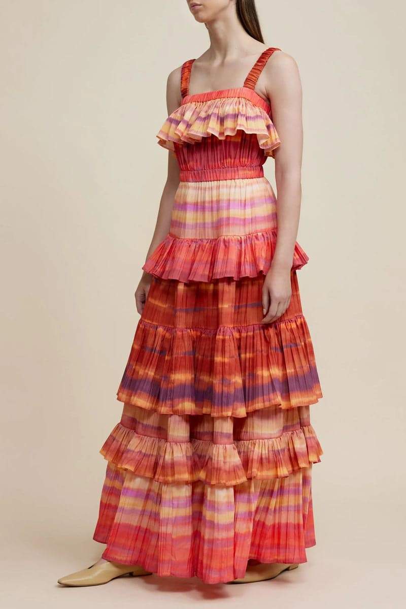 Xochitl Elevated Printed Tiered Maxi Dress Evening Wear Edit