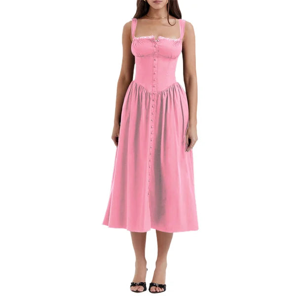 Marcia Chic Black Midi Sundress Designer Dress Edit