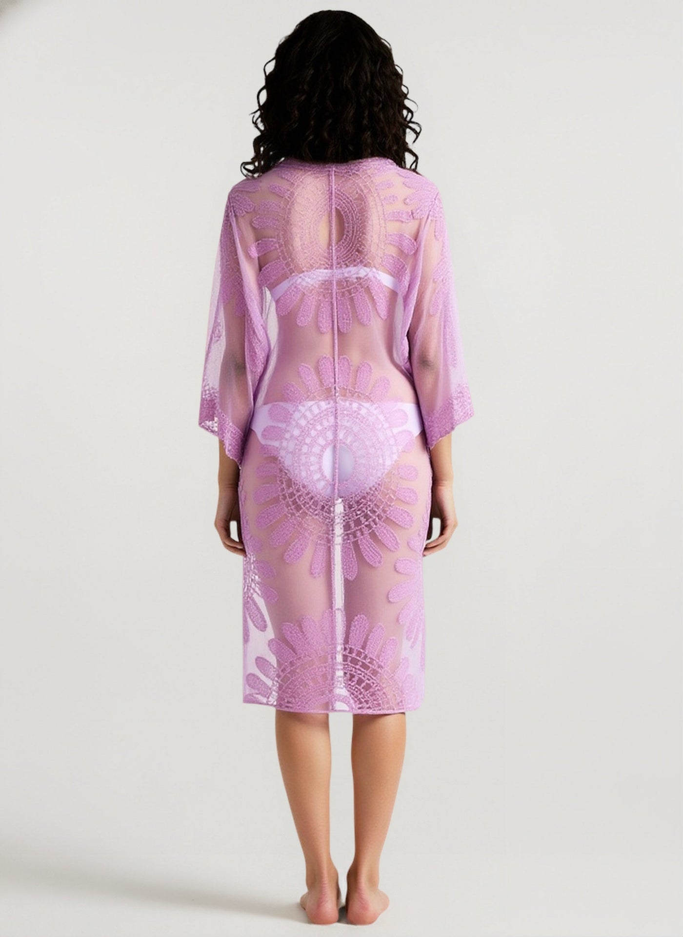 Lace Embroidered Bikini Cover Up
