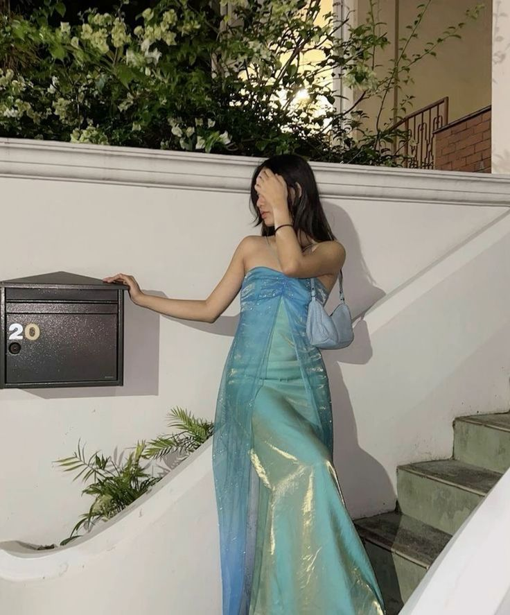 Chic Halter Floor Length Mint Green Prom Dress Evening Dress cc1686