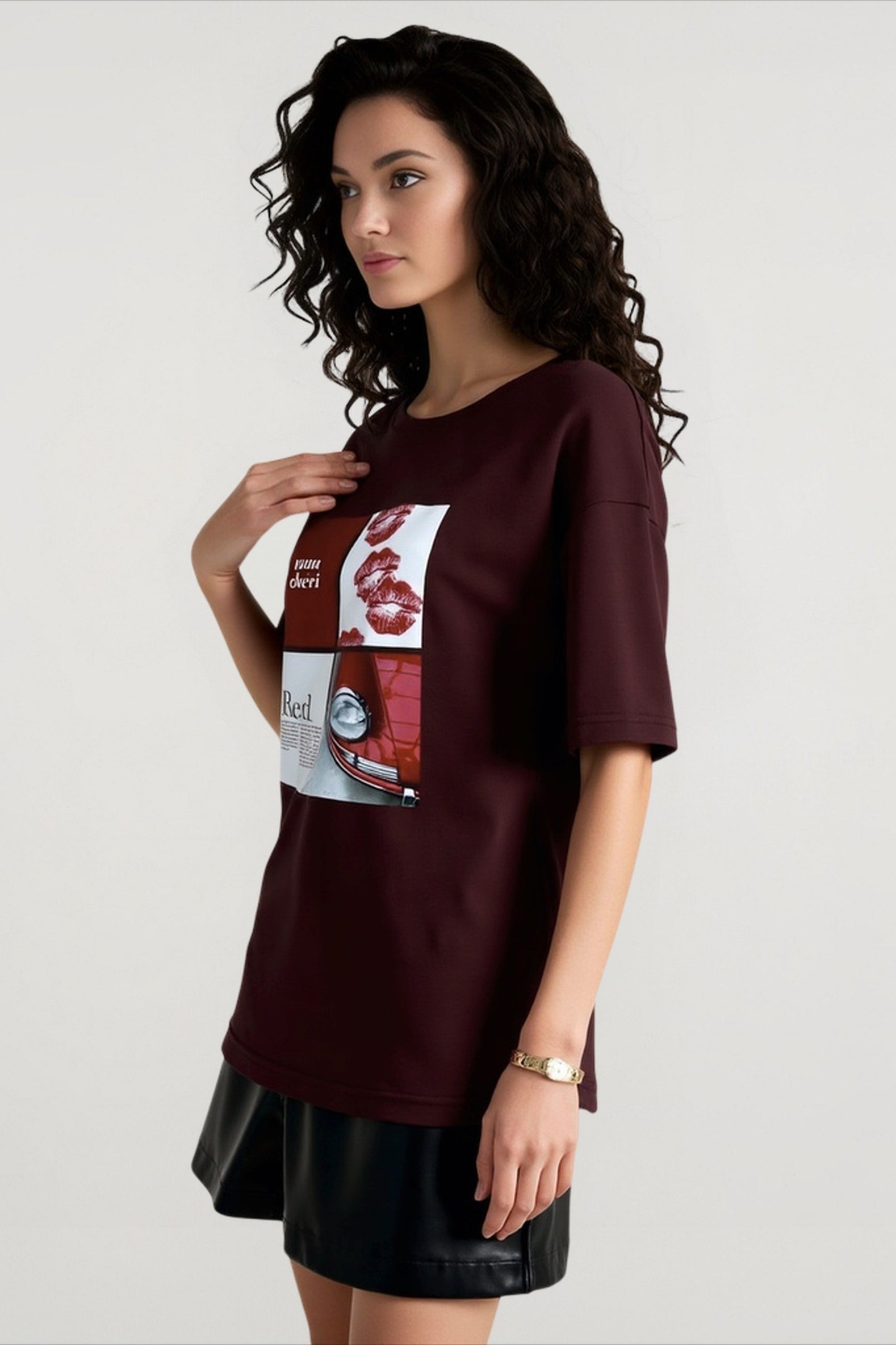 Letter Print Slouchy Top