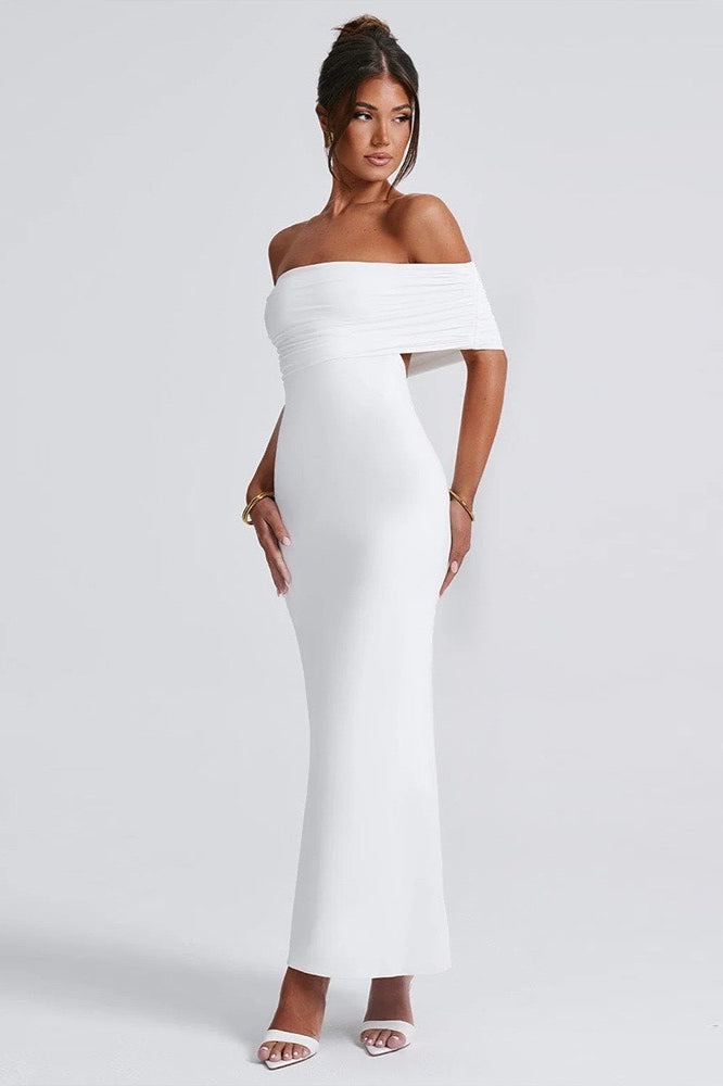 Off-the-Shoulder Ruched Dress