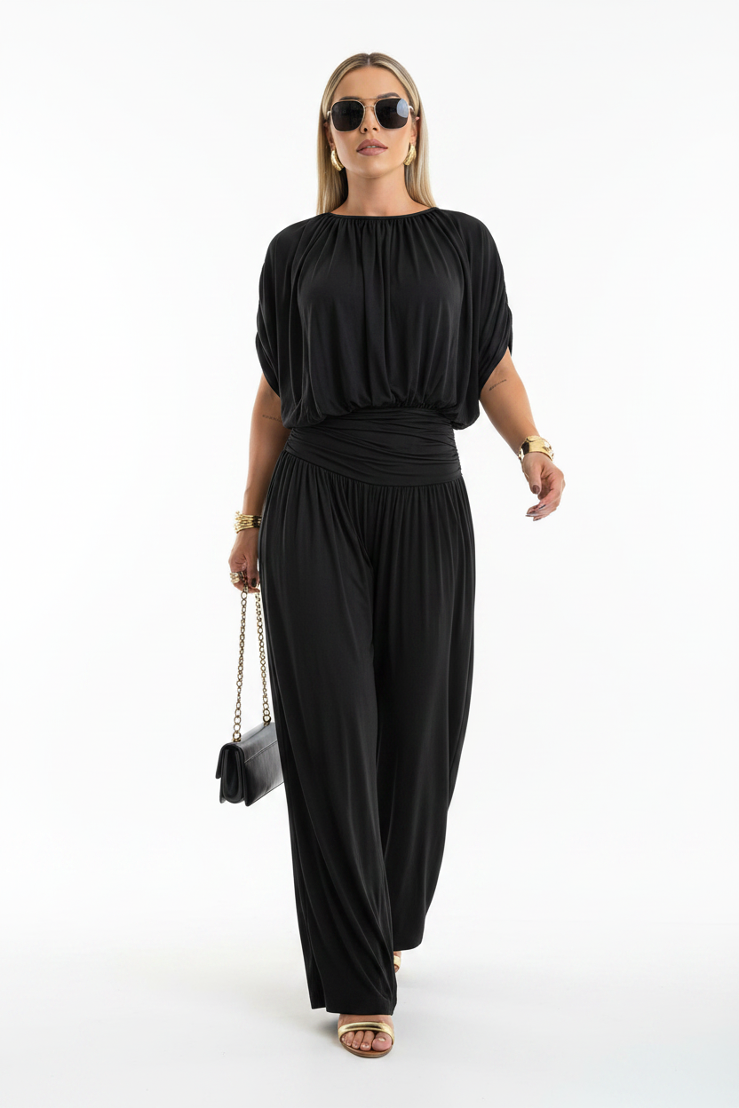 Elegant Black Jumpsuit for Women | Tailored Fit & Comfortable Stretch