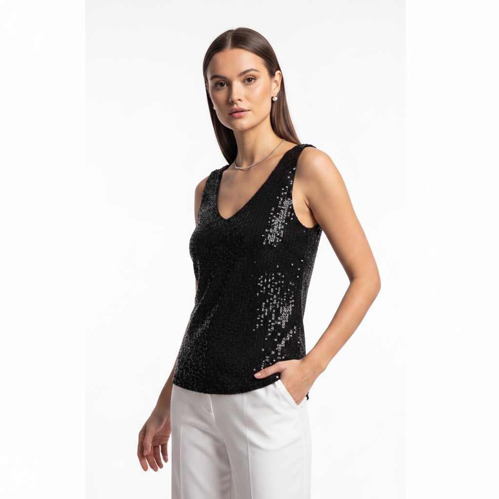 Elegant Shimmering Sequin Top with Comfortable Fit and Stylish Design