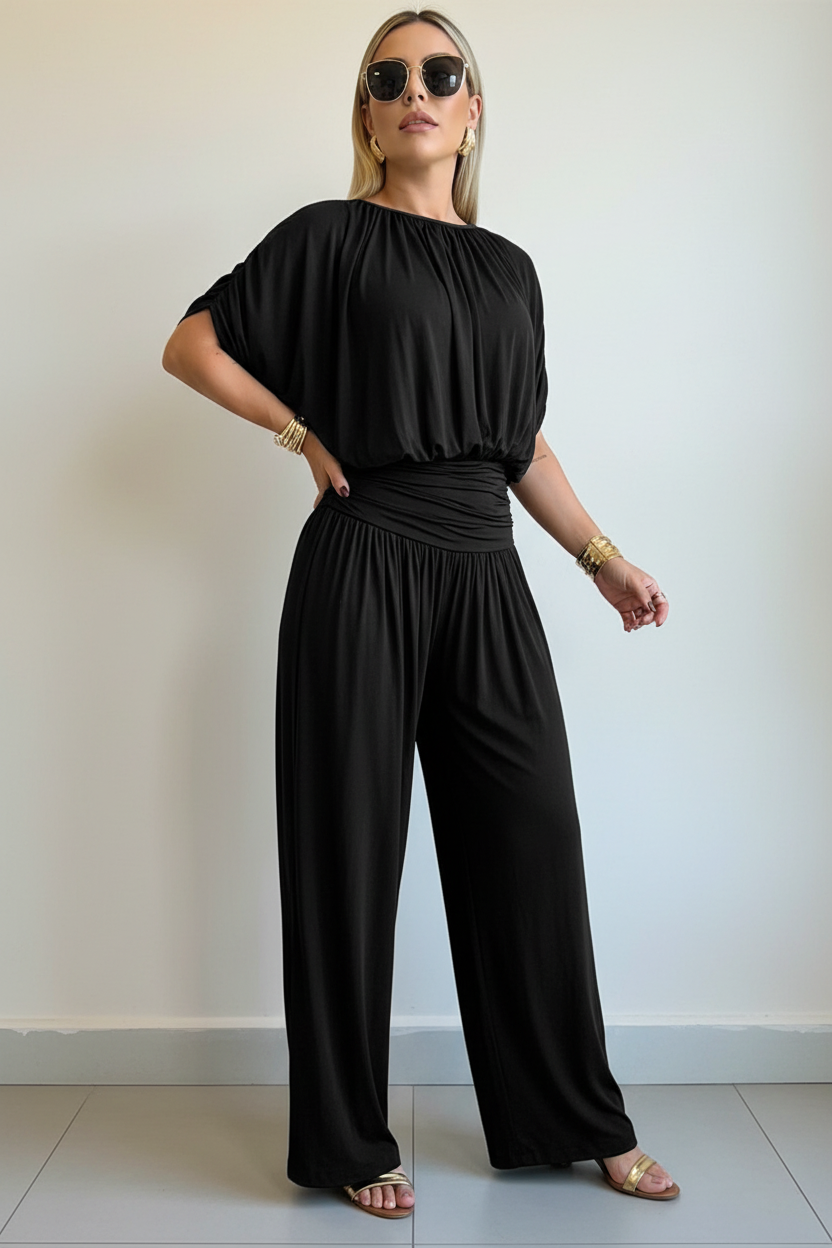 Elegant Black Jumpsuit for Women | Tailored Fit & Comfortable Stretch