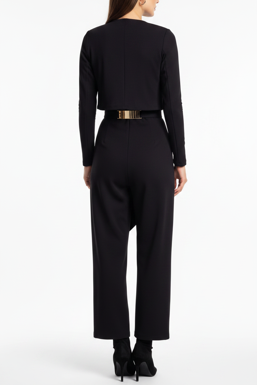 Chic Elegant Jumpsuit with Jacket Set | Tailored Fit & Versatile Desig