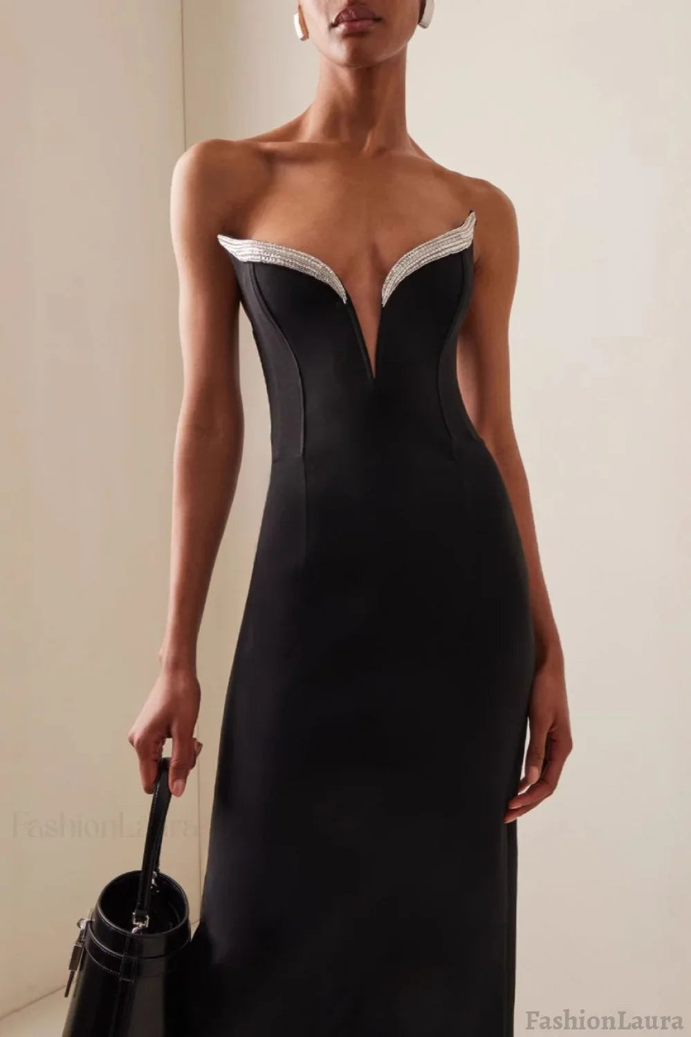 Black Crystal Bandage Formal Dress