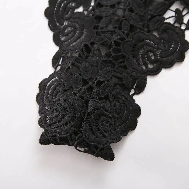 Black Cutout Metal Chain Bustiers